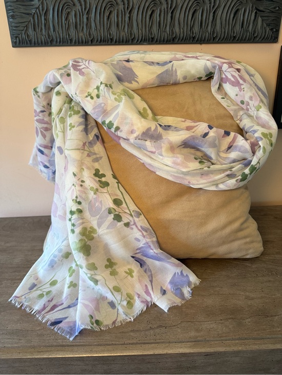 Accessories - Floral Leaf Print Light Weight Scarf